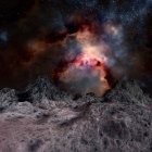 Nebula seen from alien planet — Stock Photo