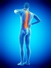 Male body with back pain in rear view, conceptual illustration. — Stock Photo