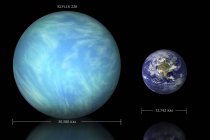 Unterschied zwischen Erde und Kepler-22b — Stockfoto