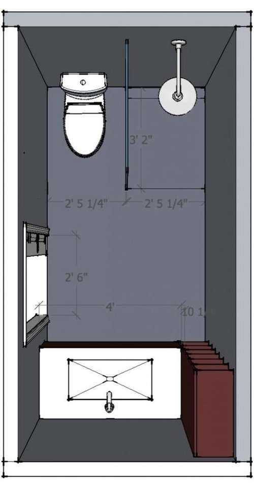 5' x 10' bathroom, Layout help