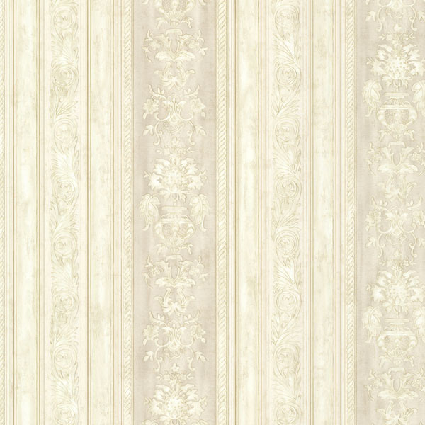 Majesty Cream Damask Stripe Wallpaper - Traditional - Wallpaper - by ...