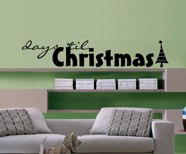 days till Christmas Holiday Vinyl Wall Decal, 36 in. - Contemporary ...