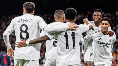 Real Madrid 5–1 RB Salzburg, UEFA Champions League 2024–25: Rodrygo, Vinicius Junior Score Brace Each As Defending Champions Seal Spot in Playoffs