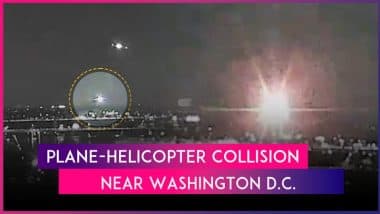 Washington DC Plane Crash: American Airlines Plane Crashes Into Potomac River After Colliding With US Military Helicopter, No Sign of Survivors So Far