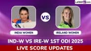 IRE-W 149/4 in 33.1 Overs | India Women vs Ireland Women Live Score Updates of 1st ODI 2025: Leah Paul Smases Half-Century Under Pressure