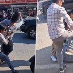 Dehradun Road Rage Video: Man Thrashed on Busy Road in Uttarakhand Following Altercation Between Two-Wheeler Rider and Auto Driver, Disturbing Clip Surfaces