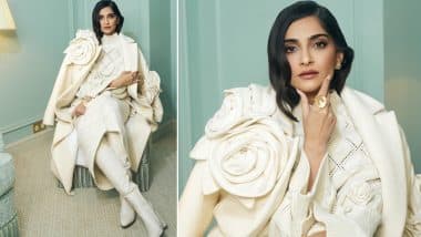 Paris Fashion Week 2025: Sonam Kapoor Dazzles in Rhea Kapoor's Elegant All-White Look at Elie Saab Haute Couture Show (View Pics)