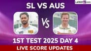 SL 114/5 in 25.1 Overs (F/O, Trail By 375 Runs) | Sri Lanka vs Australia Live Score Updates of 1st Test 2025 Day 4: Nathan Lyon Removes Angelo Mathews For 41