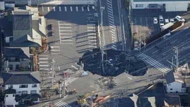 Japan Sinkhole Tragedy: Rescue Efforts Continue As Sinkhole Swallows Truck in Saitama Prefecture Near Tokyo, Terrifying Video Surfaces