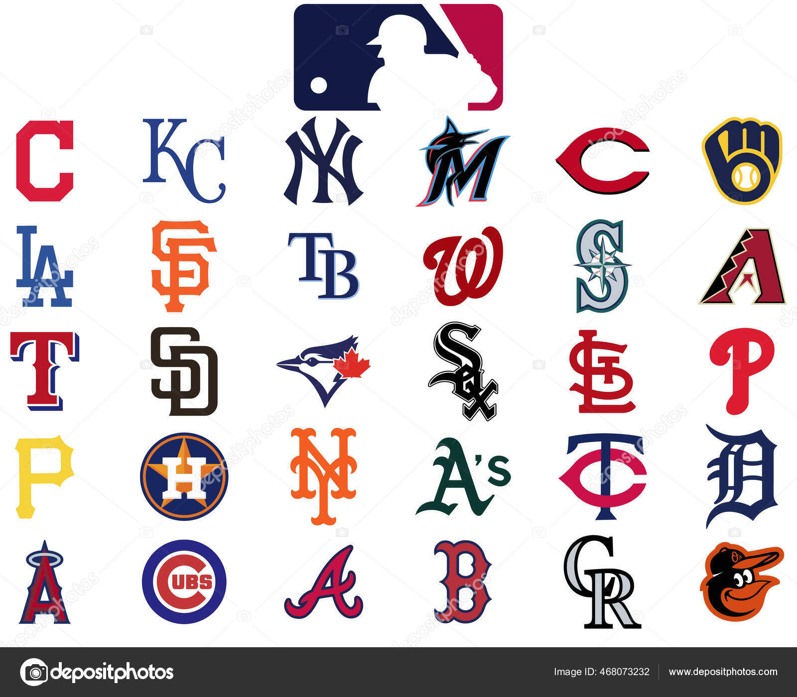 Set of all 30 mlb teams. Stock Vector by ©client1337@gmail.com 468073232