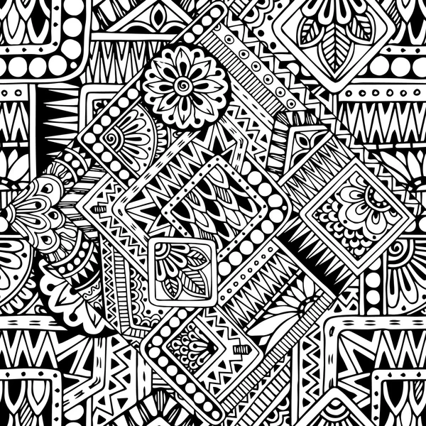 Seamless asian ethnic black and white pattern Stock Vector Image by ...