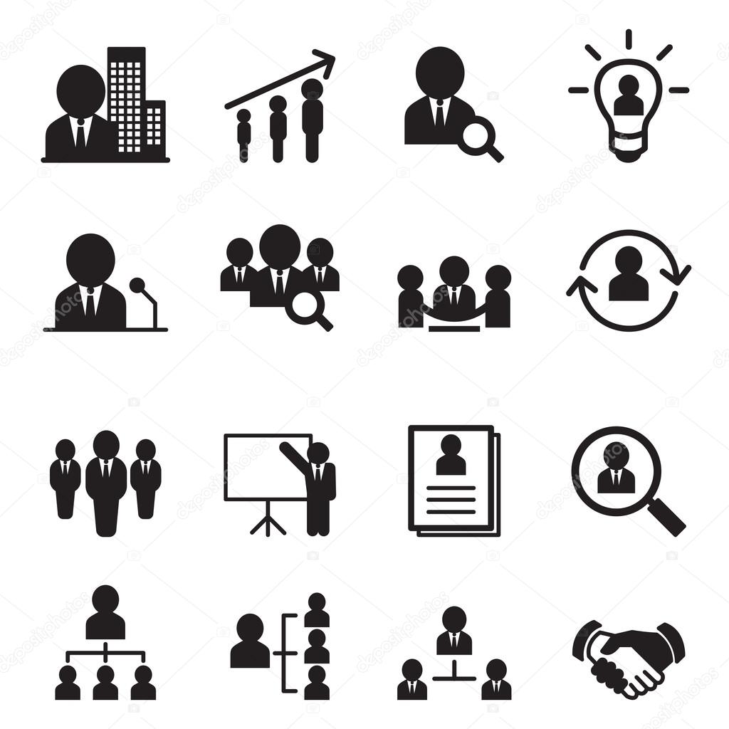 Human resource management icon set Stock Vector Image by ©slalomop ...