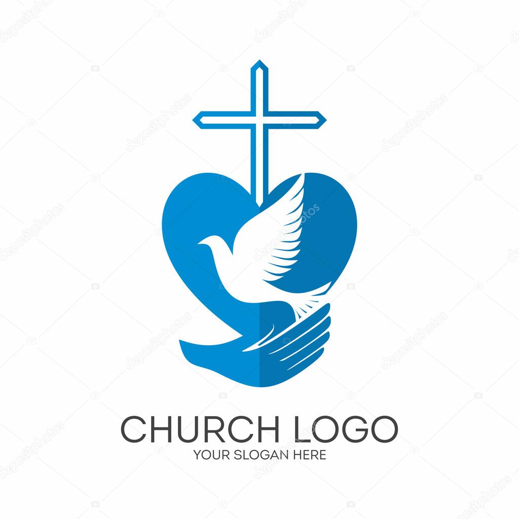 Church logo. Christian symbols. God has given us the Holy Spirit. Stock ...