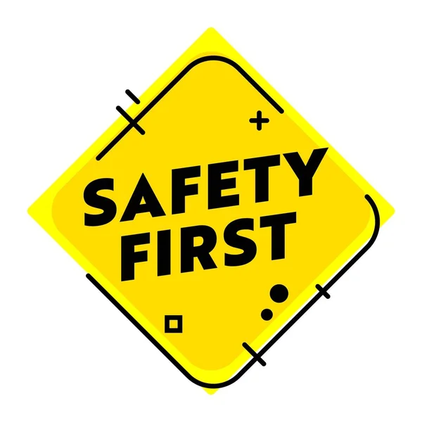 Safety First Creative Banner Trendy Linear Style Isolated on White ...