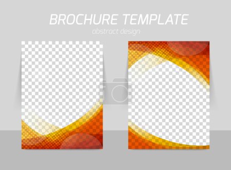 Illustration for Flyer template back and front design in red and orange colors - Royalty Free Image