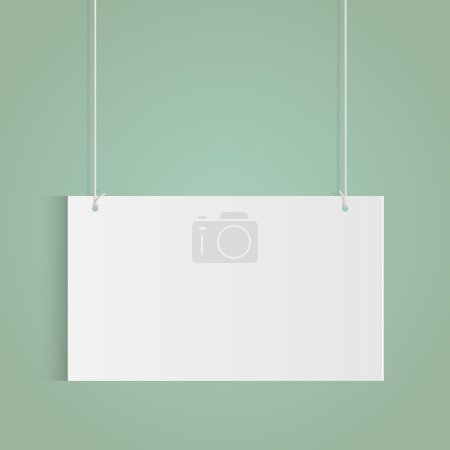 Illustration for Illustration of a hanging sign isolated on a colorful background. - Royalty Free Image