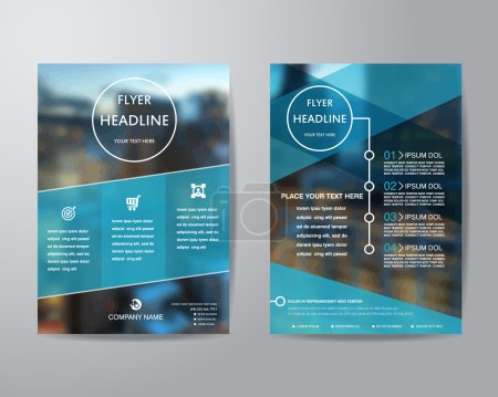 Illustration for Business brochure flyer design layout template in A4 size, with blur background, vector eps10. - Royalty Free Image