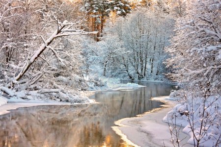 Foto de Paisaje invernal con el río - Imagen libre de derechos