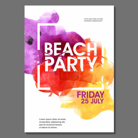 Illustration for Summer Night Beach Party Vector Flyer Template - EPS10 Design - Royalty Free Image