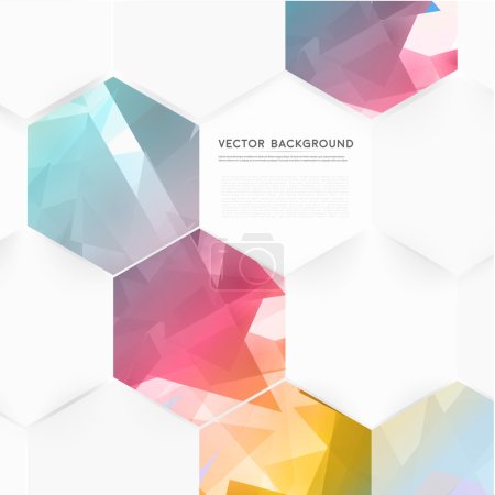 Illustration for Vector abstract color 3d hexagonal. Background with hexagon element - Royalty Free Image