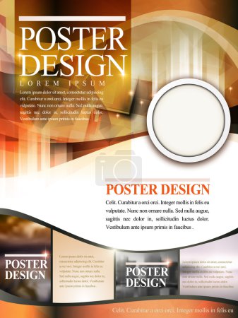 Illustration for Modern poster template design with glitter translucent blurred background - Royalty Free Image