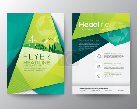 Illustration for Abstract Triangle Brochure Flyer design vector template in A4 size - Royalty Free Image