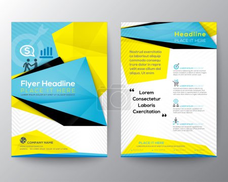 Illustration for Abstract Triangle Geometric Brochure Flyer design Layout vector template in A4 size - Royalty Free Image