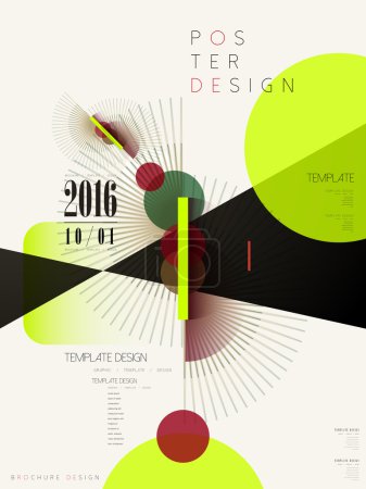 Illustration for Modern poster template design with geometric elements - Royalty Free Image