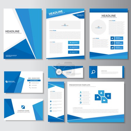 Illustration for Green business presentation templates Infographic elements flat design set for brochure flyer leaflet marketing advertising - Royalty Free Image