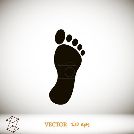 Illustration for Black footprint icon on light background - Royalty Free Image