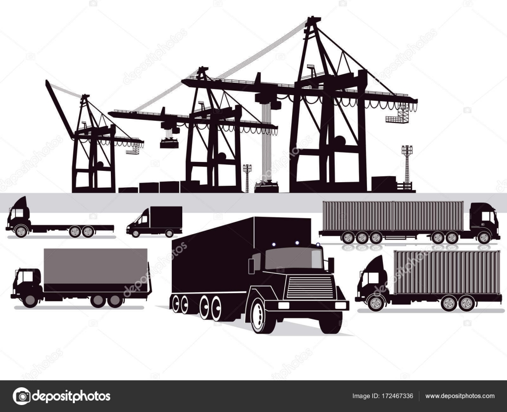 Freight, container transport, transport forwarding Stock Vector by ...