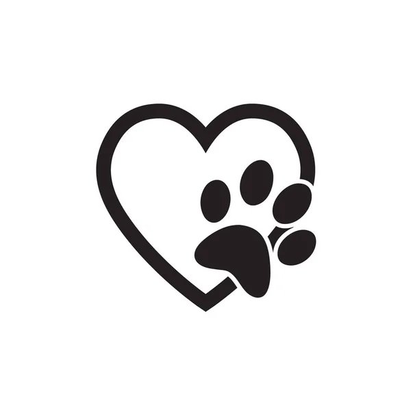 Dog Cat Paw Print Heart Flat Vector Icon Animal Apps Stock Vector by ...