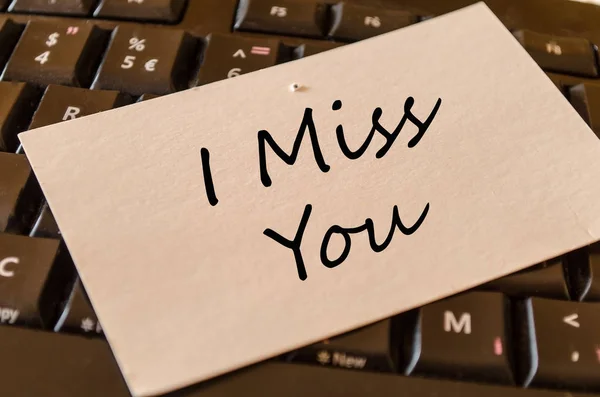 I miss you text concept