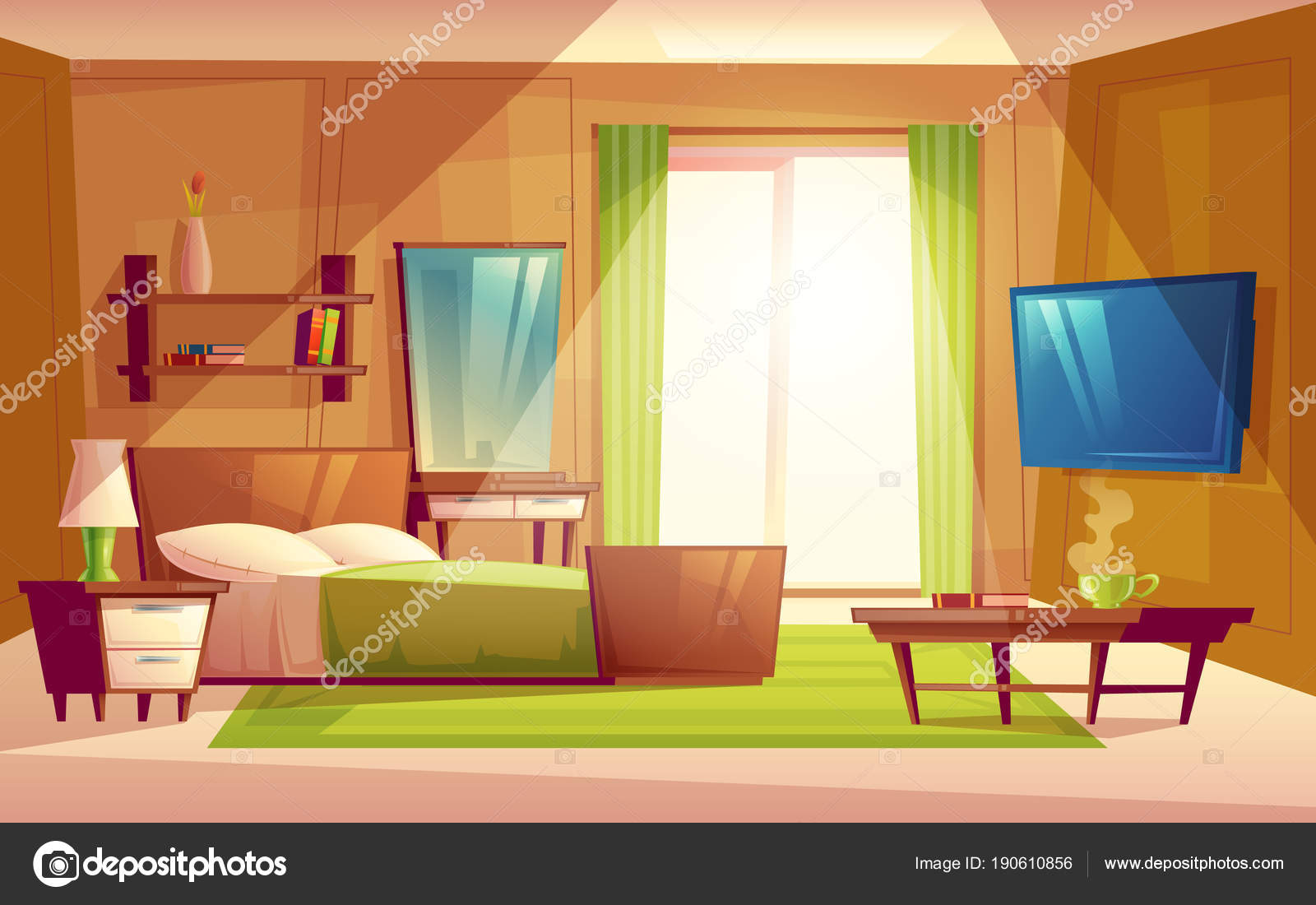 Cartoon room background Vector Art Stock Images | Depositphotos