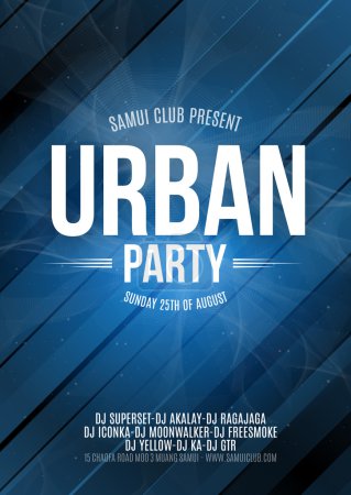 Illustration for Urban Dance Party Poster Background Template - Vector Illustration. - Royalty Free Image