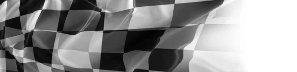 Checkered black and white flag close-up