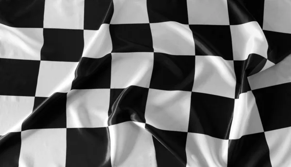 Checkered black and white flag close-up