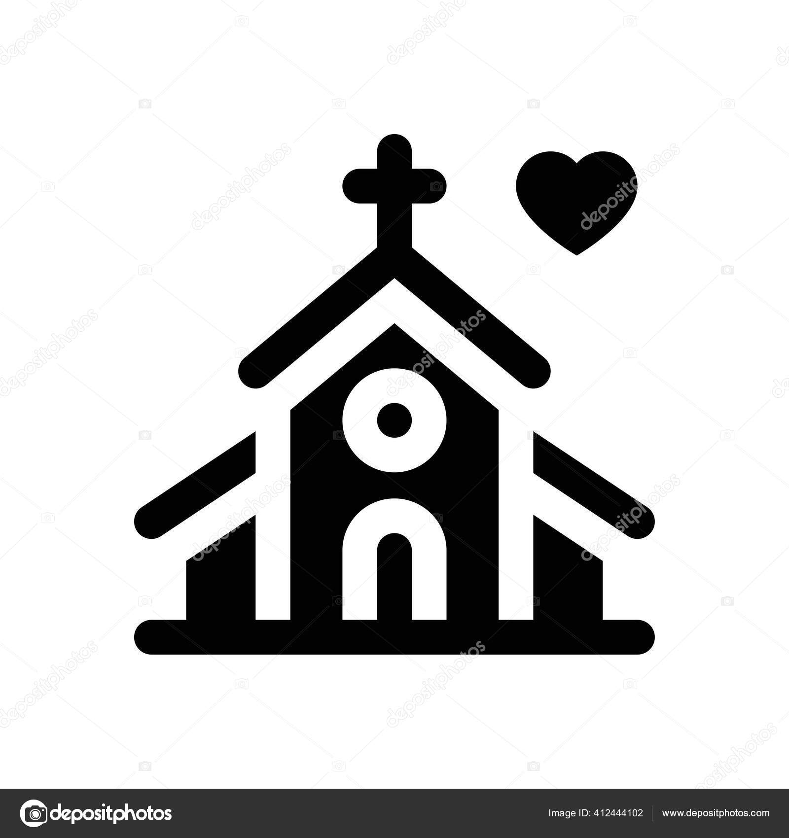 Valentines Related Love Romance Church Heart Vector Solid Design Stock ...