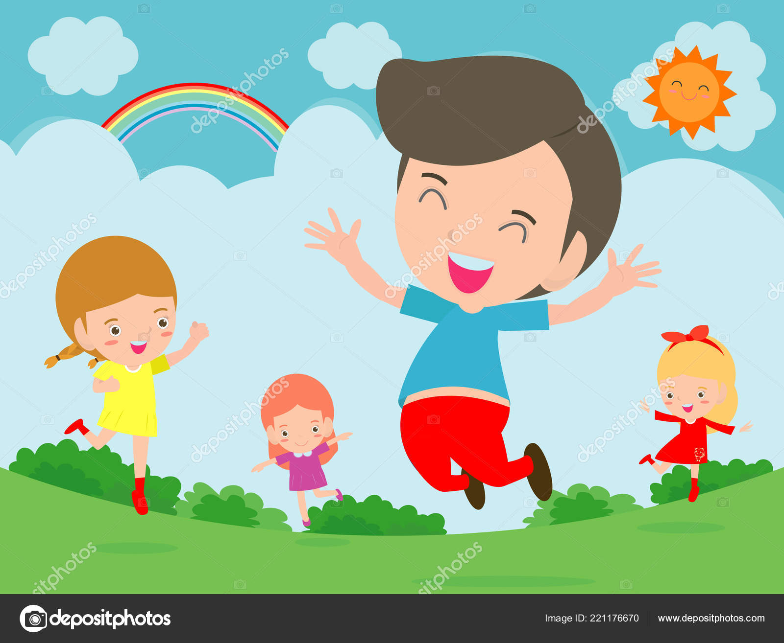 Kids Jumping For Joy Clipart