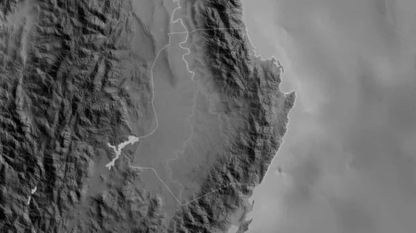 Tarapaca Region Chile Grayscaled Map Lakes Rivers Shape Outlined Its ...