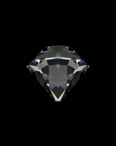 Natural resources eight cut diamond cut and polished beautiful jewel gemstone with refracted facets of light antiquity clarity chromatic aberration black background 3d illustration render