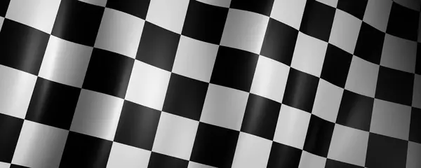 Racing flag. Black and white. Checkered flag. 3d illustration.