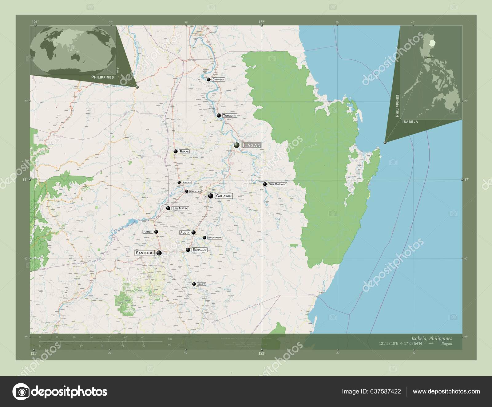 Isabela Province Philippines Open Street Map Locations Names Major ...