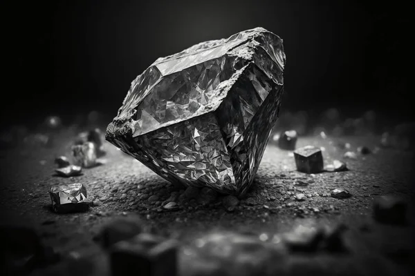 Diamond cut in rough diamond in coal mine concept