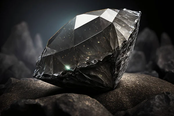 Diamond cut in rough diamond in coal mine concept