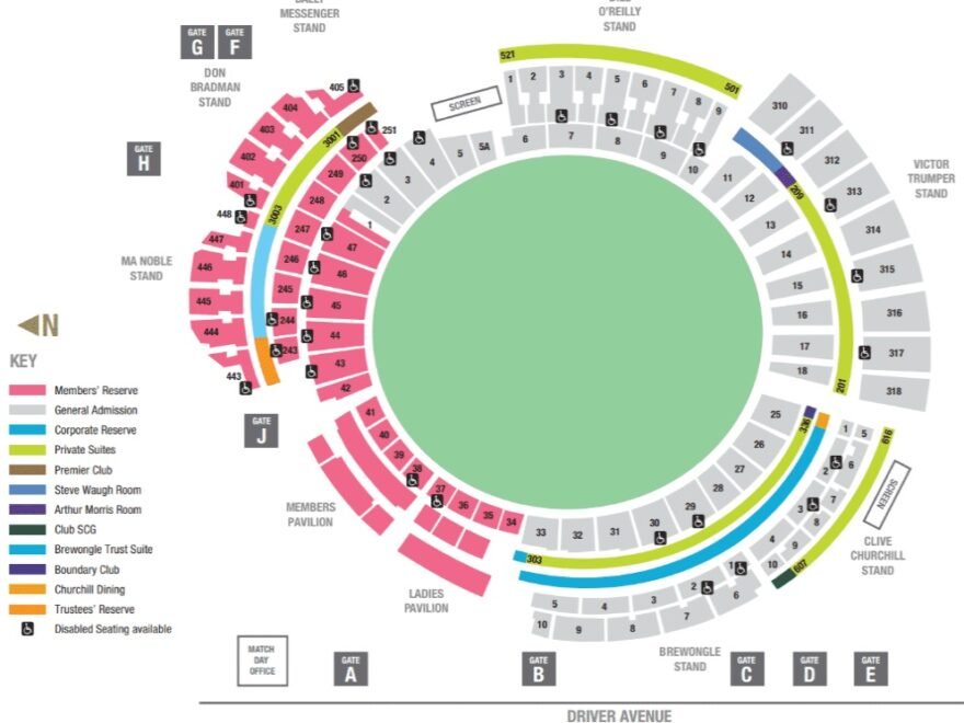 Sydney Cricket Ground Seating Chart Map and Ticket Booking Process