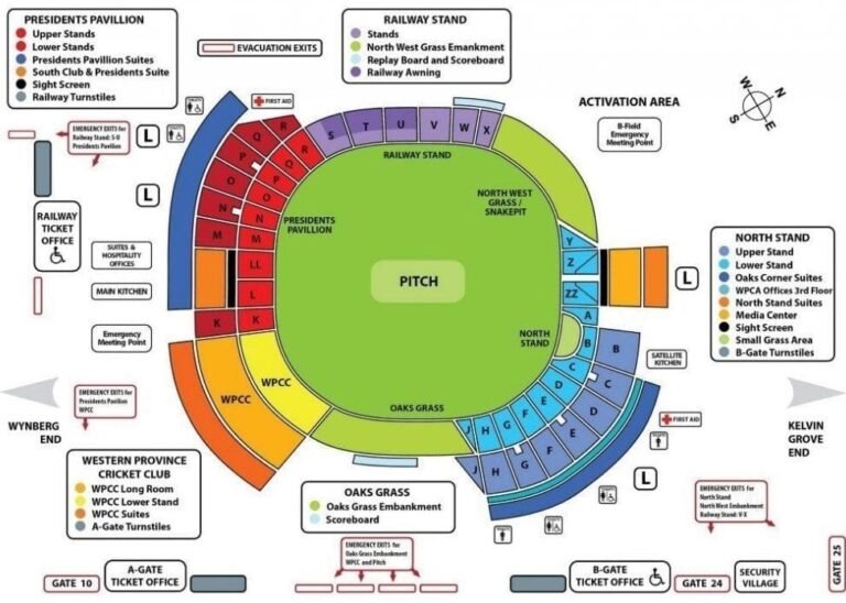 Newlands Cricket Ground Seating Chart with Seat Numbers 2024, Parking ...