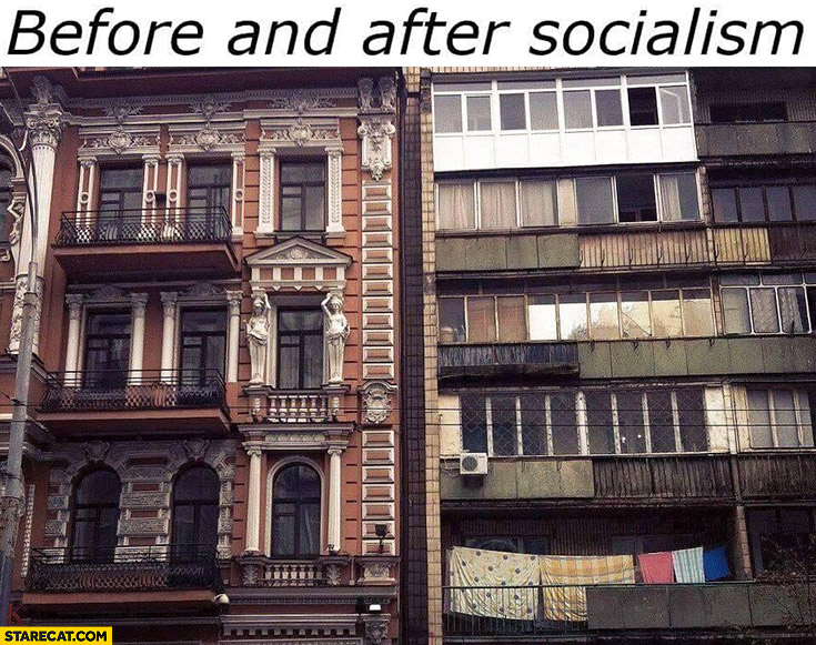 Architecture before and after socialism comparison