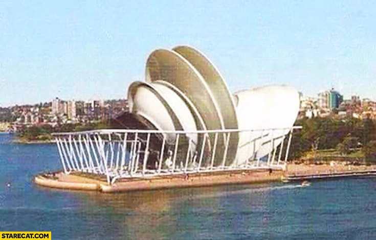 Sydney opera building made of dishwasher plates