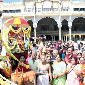 Ratha Sapthami celebrated at Mysore Palace premises